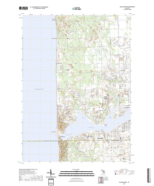 Holland West, MI — USGS 7.5-minute topo (2023)