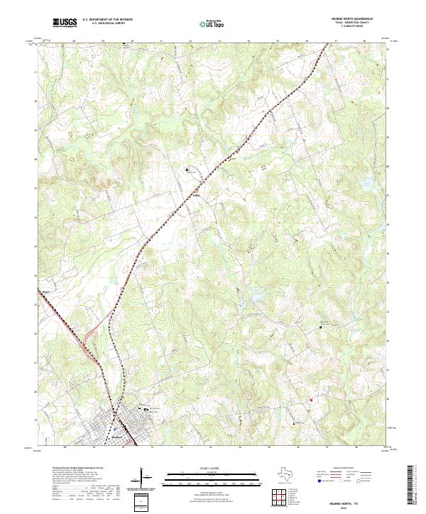 Hearne North, TX — USGS 7.5-minute topo (2022)