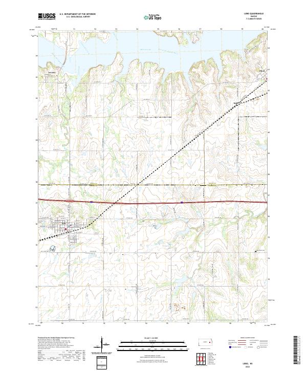 Lebo, KS — USGS 7.5-minute topo (2022)