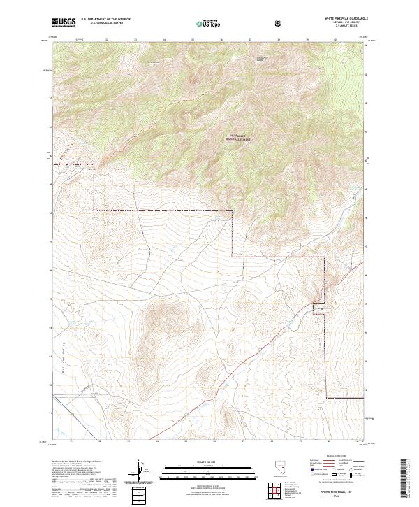 White Pine Peak, NV — USGS 7.5-minute topo (2021)
