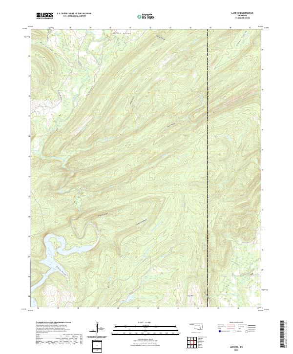 Lane NE, OK — USGS 7.5-minute topo (2022)