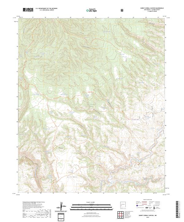 Burnt Corral Canyon, NM — USGS 7.5-minute topo (2023)
