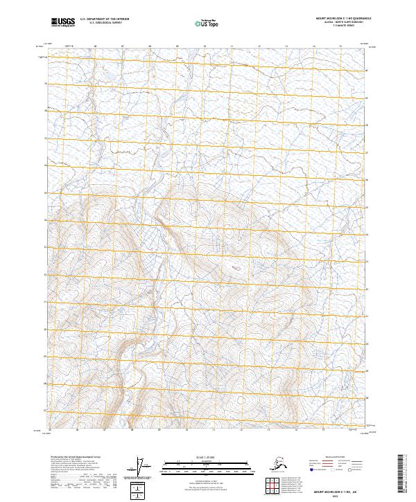 Mount Michelson C-1 NE, AK — USGS 7.5-minute topo (2023)