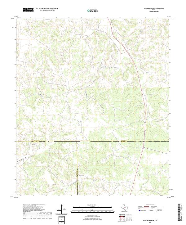 Dunbar Draw SW, TX — USGS 7.5-minute topo (2022)