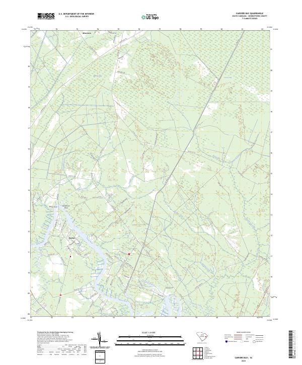 Carvers Bay, SC — USGS 7.5-minute topo (2024)
