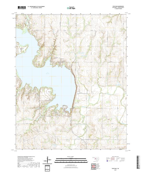 Foss Dam, OK — USGS 7.5-minute topo (2022)