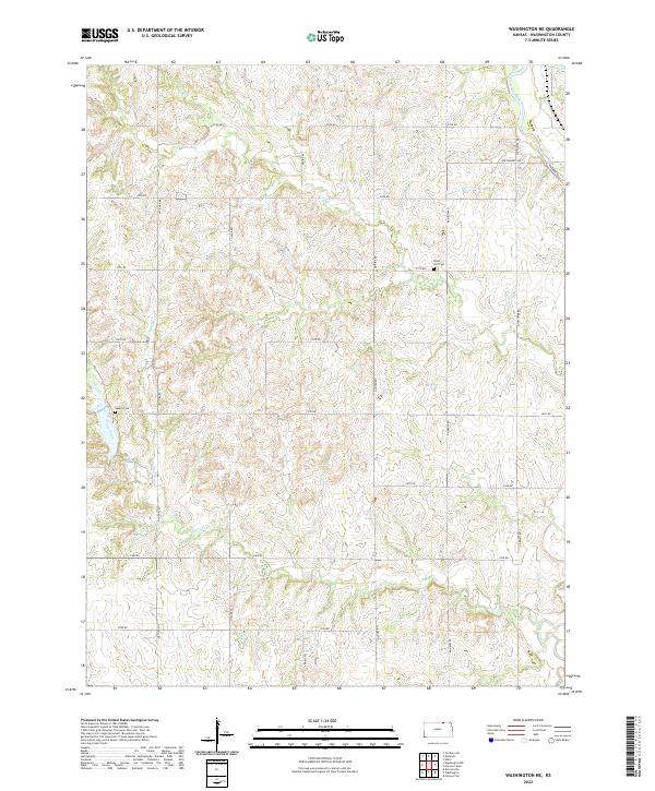 Washington NE, KS — USGS 7.5-minute topo (2022)