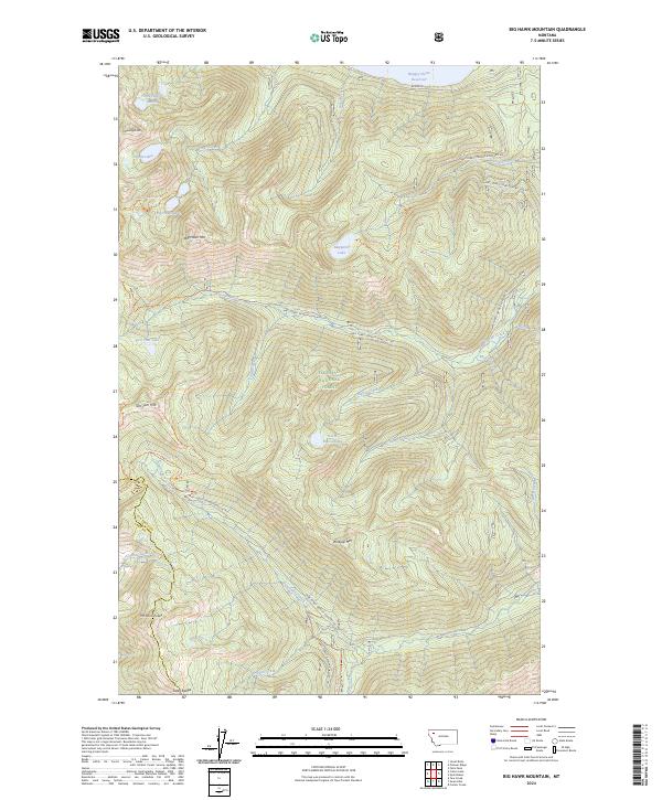 Big Hawk Mountain, MT — USGS 7.5-minute topo (2024)