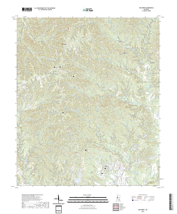Oak Ridge, MS — USGS 7.5-minute topo (2024)