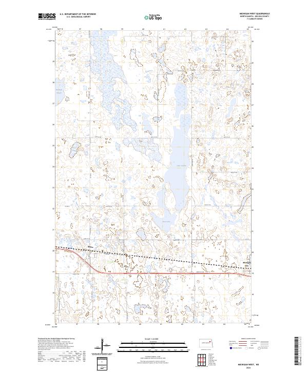 Michigan West, ND — USGS 7.5-minute topo (2024)