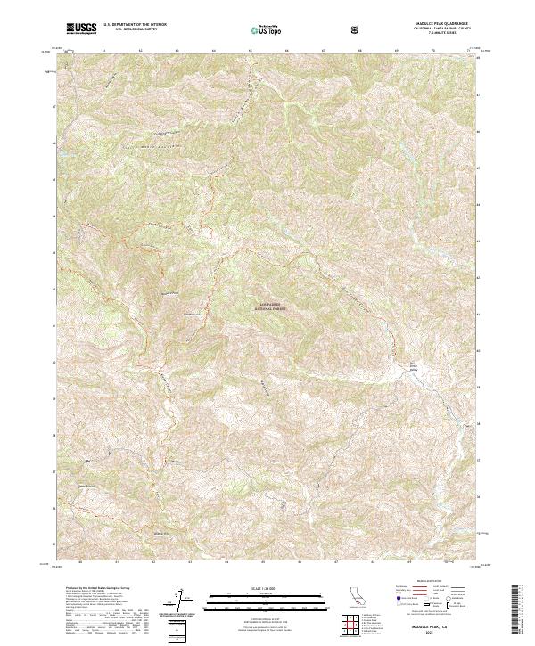 Madulce Peak, CA — USGS 7.5-minute topo (2021)