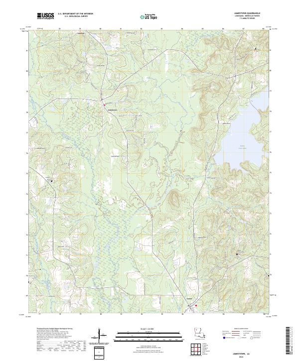 Jamestown, LA — USGS 7.5-minute topo (2024)