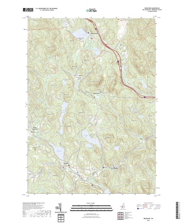 Bradford, NH — USGS 7.5-minute topo (2024)