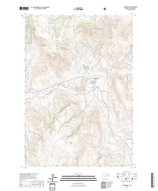 Monument, OR — USGS 7.5-minute topo (2024)