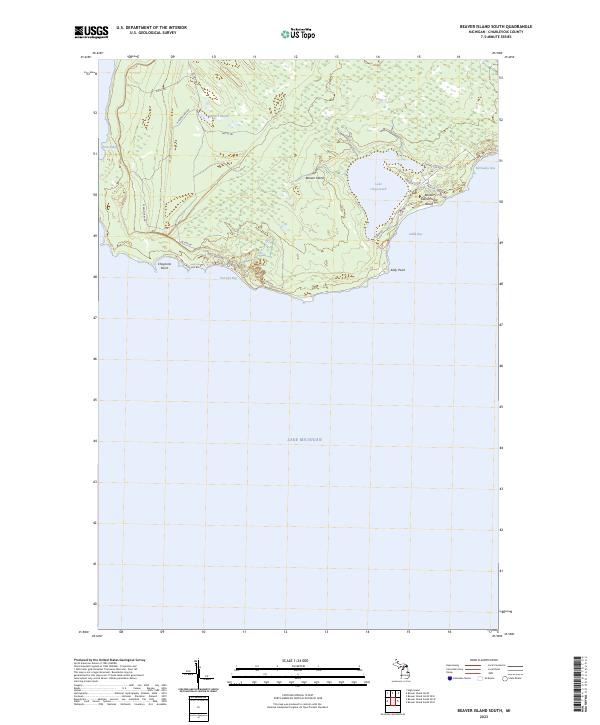 Beaver Island South, MI — USGS 7.5-minute topo (2023)