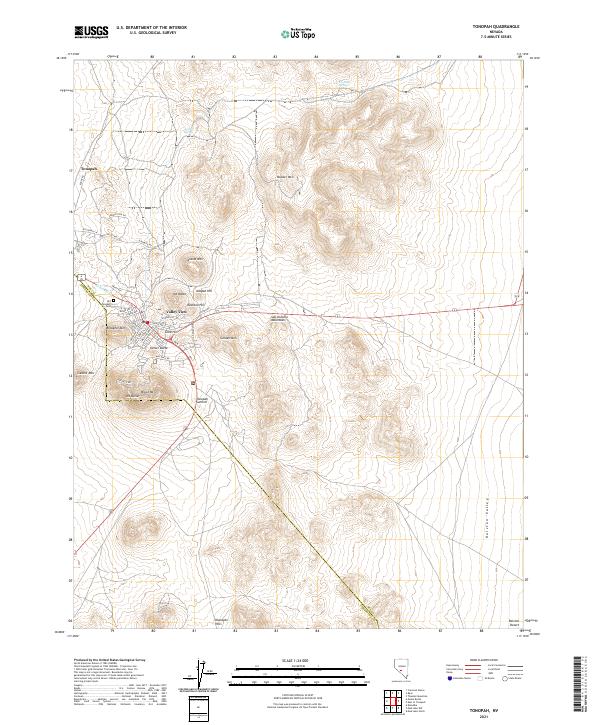 Tonopah, NV — USGS 7.5-minute topo (2021)