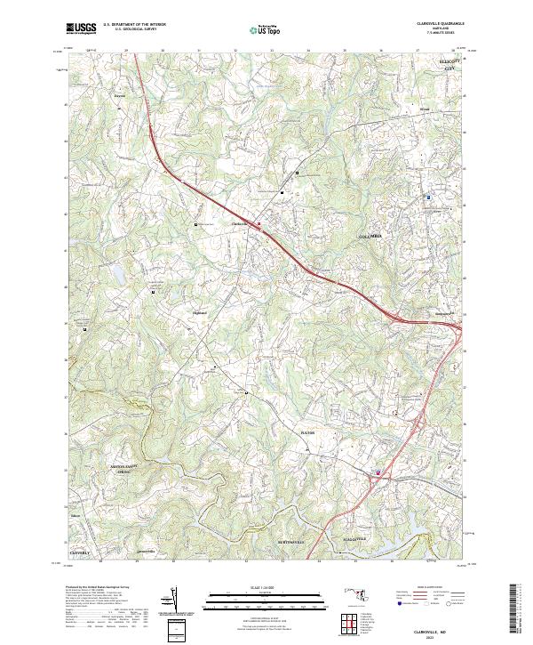 Clarksville, MD — USGS 7.5-minute topo (2023)