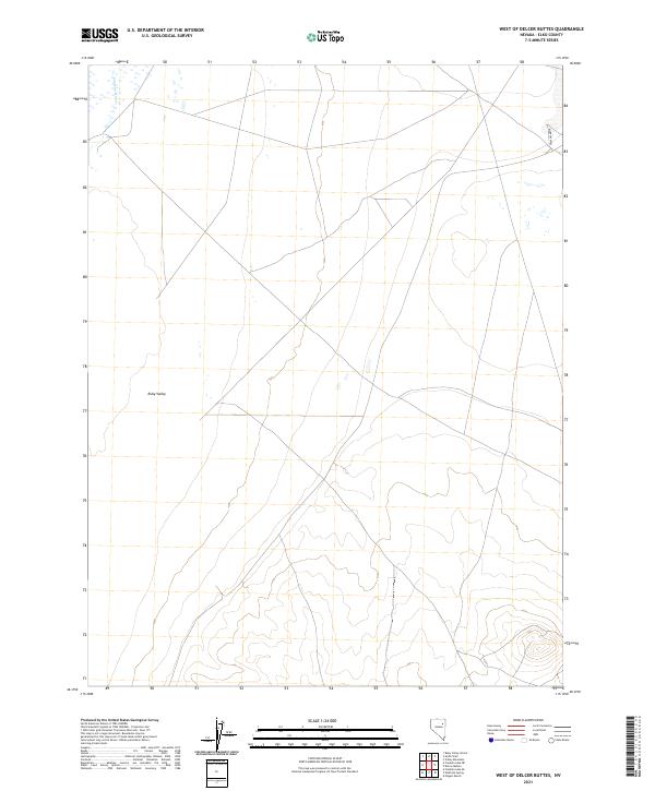 West of Delcer Buttes, NV — USGS 7.5-minute topo (2021)