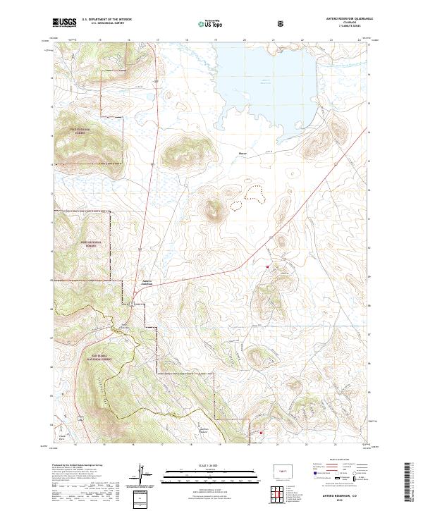 Antero Reservoir, CO — USGS 7.5-minute topo (2022)