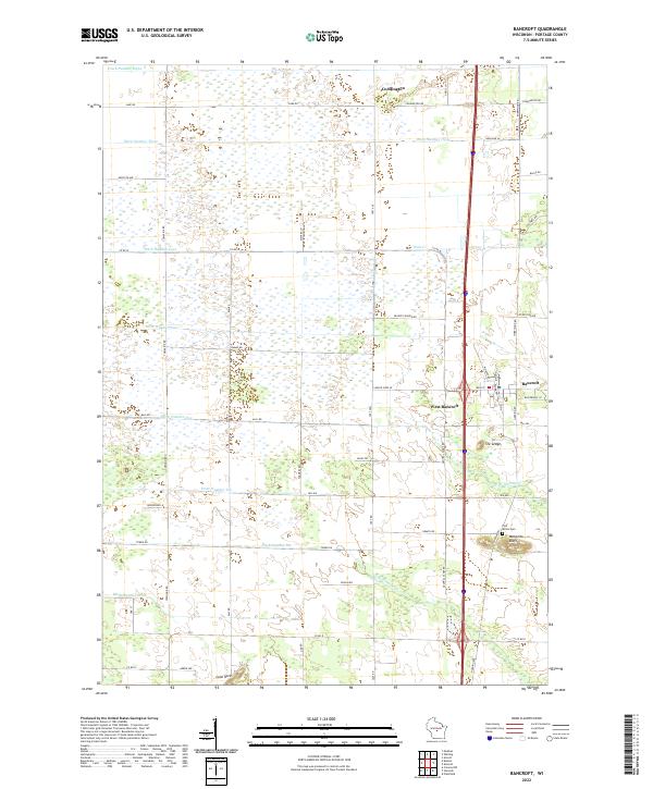 Bancroft, WI — USGS 7.5-minute topo (2022)