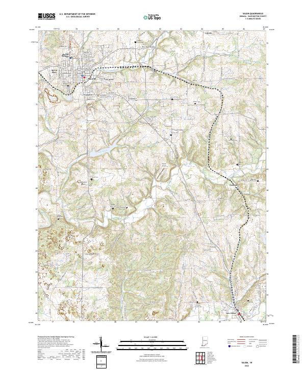 Salem, IN — USGS 7.5-minute topo (2022)