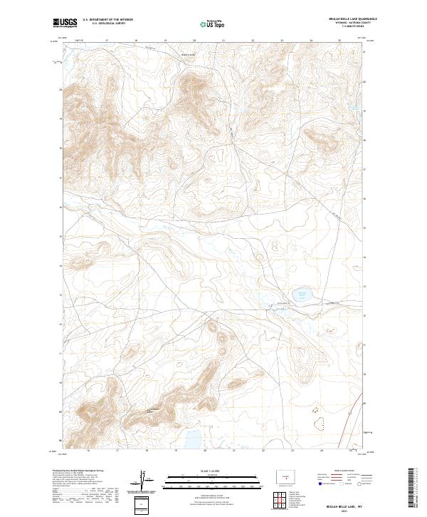 Beulah Belle Lake, WY — USGS 7.5-minute topo (2021)