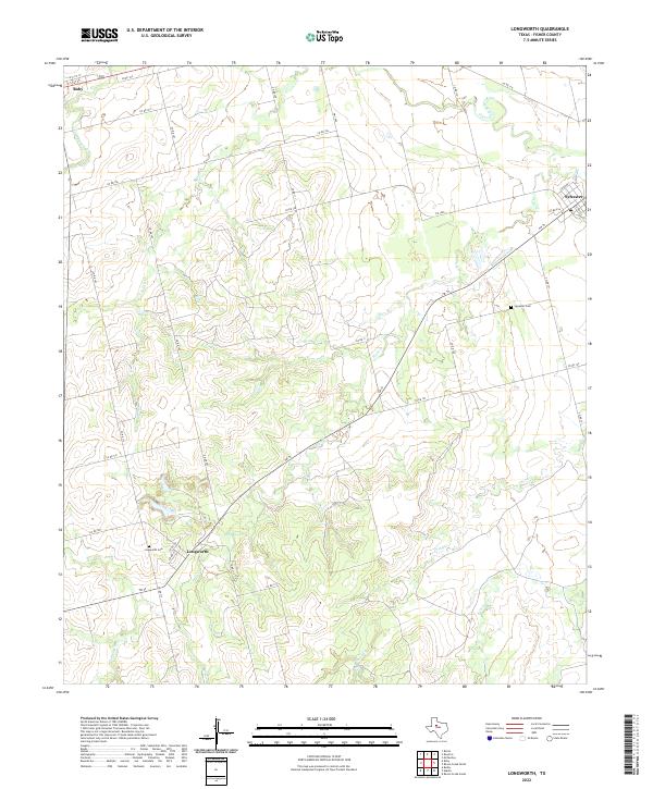 Longworth, TX — USGS 7.5-minute topo (2022)