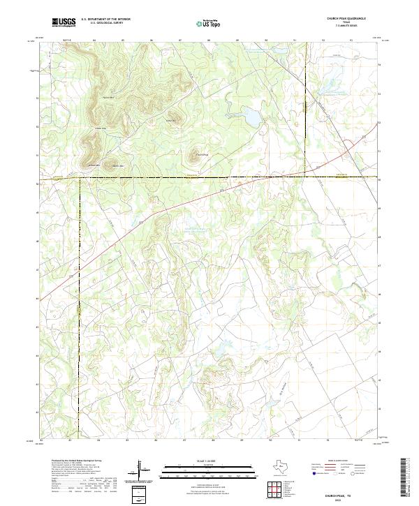 Church Peak, TX — USGS 7.5-minute topo (2022)