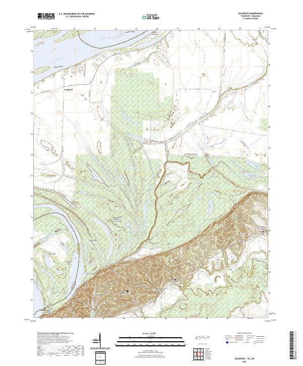 Golddust, TN-AR — USGS 7.5-minute topo (2022)