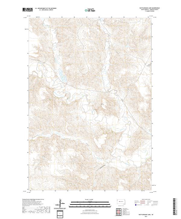 Rattlesnake Lake, SD — USGS 7.5-minute topo (2021)