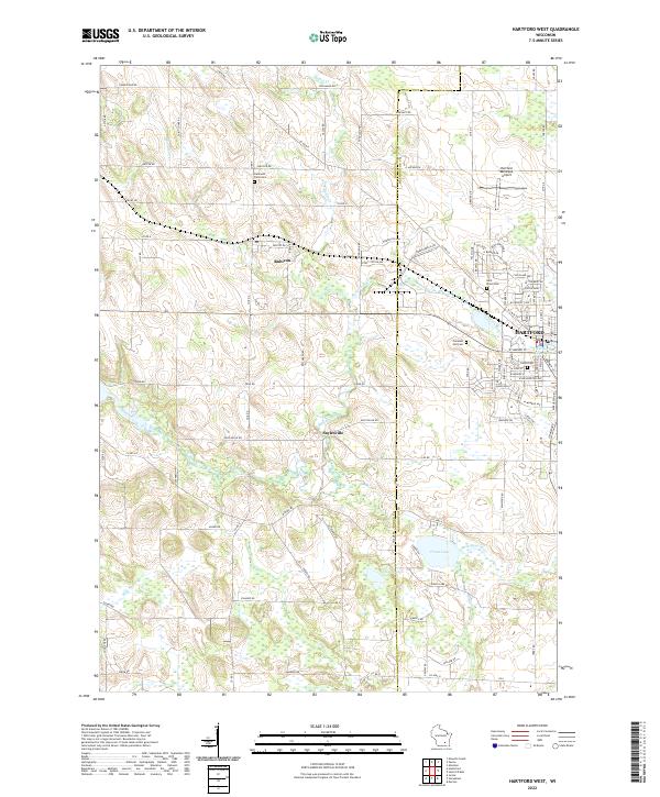Hartford West, WI — USGS 7.5-minute topo (2022)