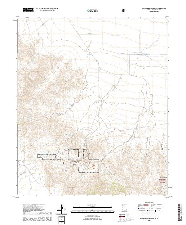 Bowie Mountain North, AZ — USGS 7.5-minute topo (2021)
