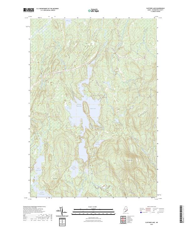 Clifford Lake, ME — USGS 7.5-minute topo (2024)