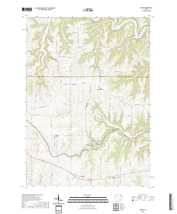 Giard, IA — USGS 7.5-minute topo (2022)