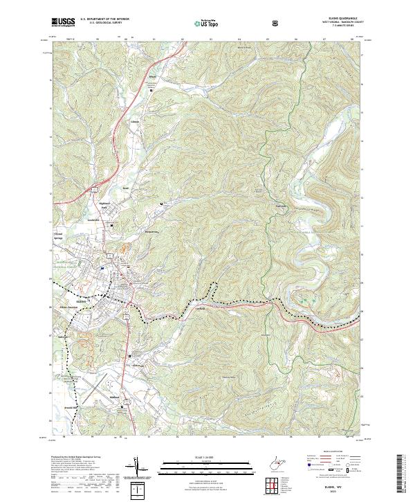 Elkins, WV — USGS 7.5-minute topo (2023)