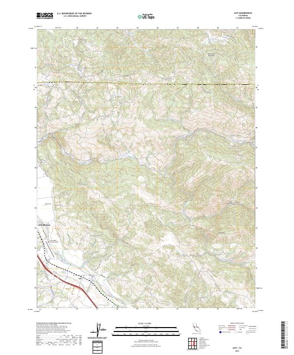 Asti, CA — USGS 7.5-minute topo (2023)