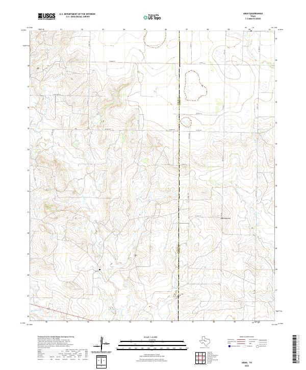 Arah, TX — USGS 7.5-minute topo (2022)