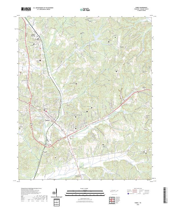 Purdy, TN — USGS 7.5-minute topo (2022)