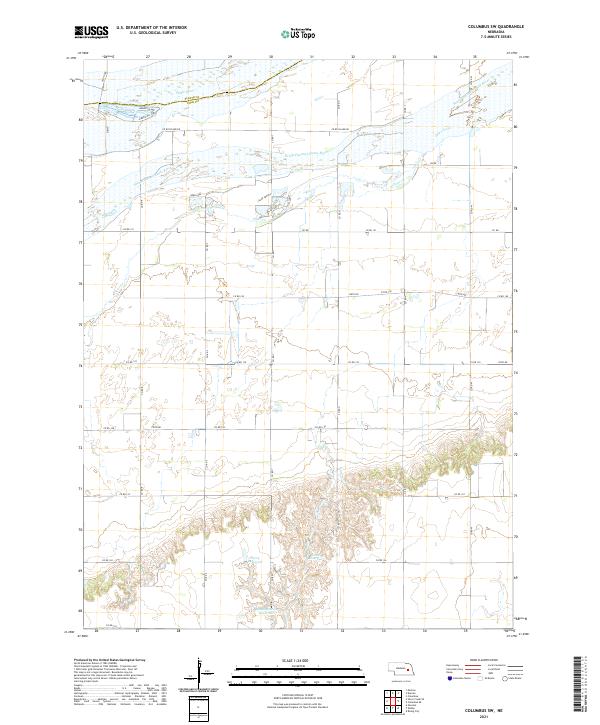 Columbus SW, NE — USGS 7.5-minute topo (2021)