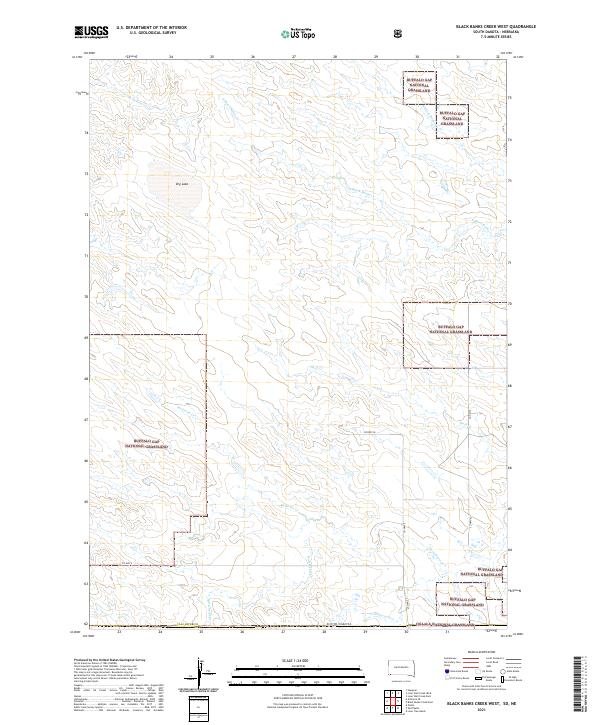Black Banks Creek West, SD-NE — USGS 7.5-minute topo (2021)
