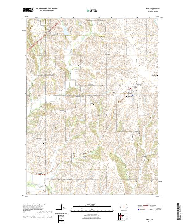 Baxter, IA — USGS 7.5-minute topo (2022)