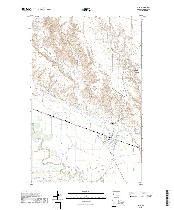 Harlem, MT — USGS 7.5-minute topo (2024)