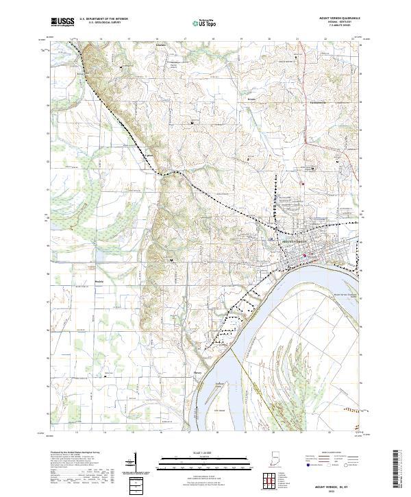 Mount Vernon, IN-KY — USGS 7.5-minute topo (2022)