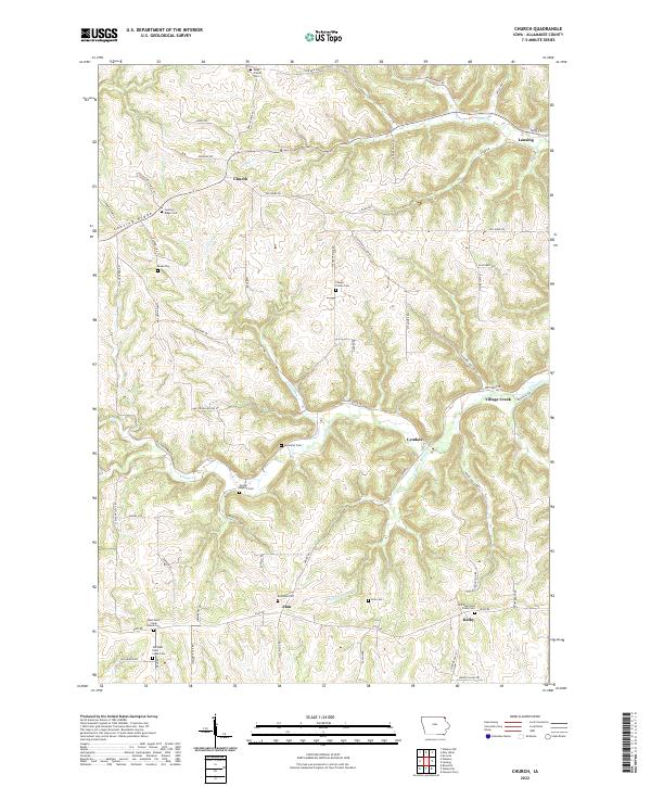 Church, IA — USGS 7.5-minute topo (2022)