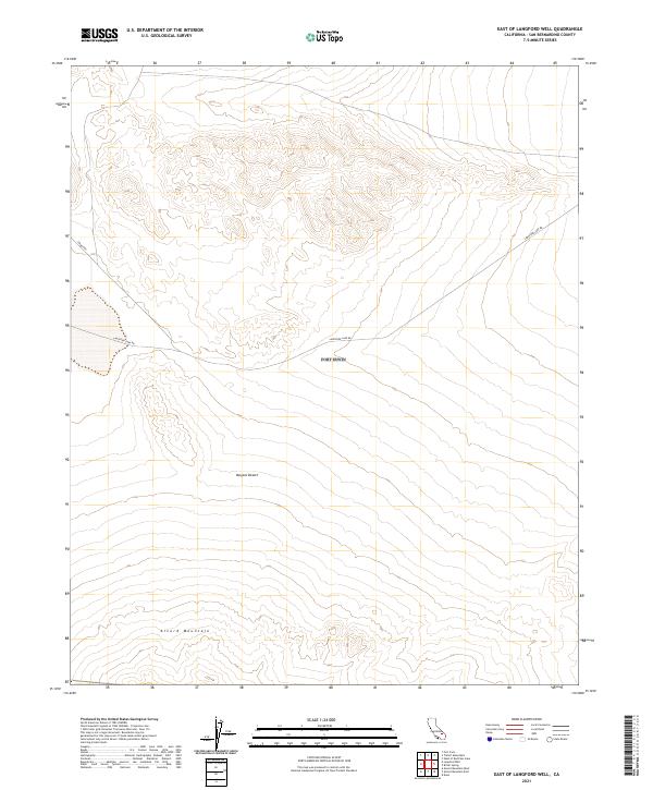 East of Langford Well, CA — USGS 7.5-minute topo (2021)