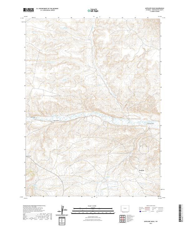 Antelope Wash, WY — USGS 7.5-minute topo (2021)