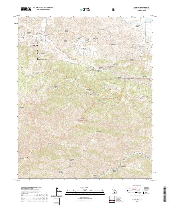 Burnt Peak, CA — USGS 7.5-minute topo (2021)