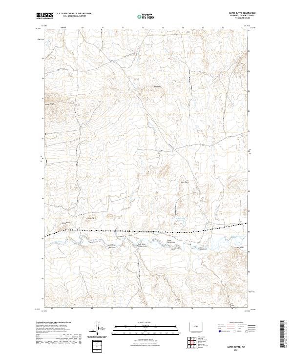 Gates Butte, WY — USGS 7.5-minute topo (2021)