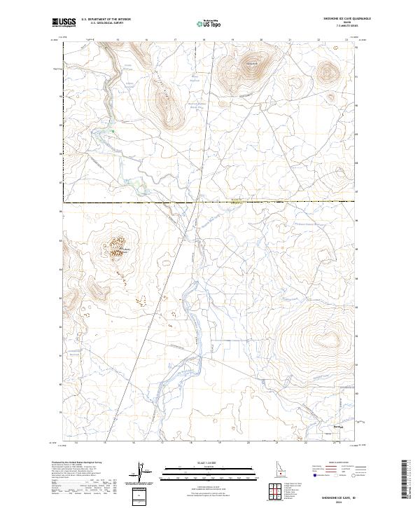 Shoshone Ice Cave, ID — USGS 7.5-minute topo (2024)