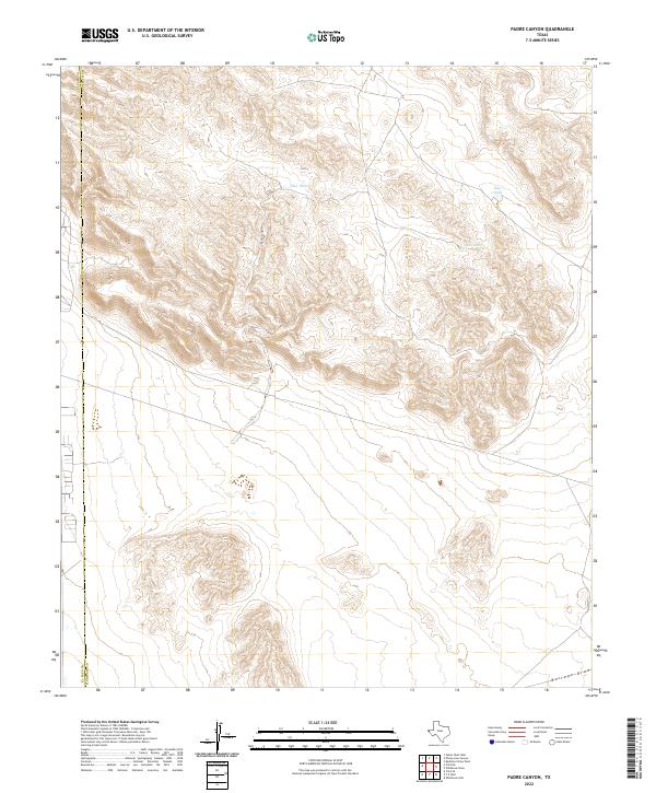 Padre Canyon, TX — USGS 7.5-minute topo (2022)